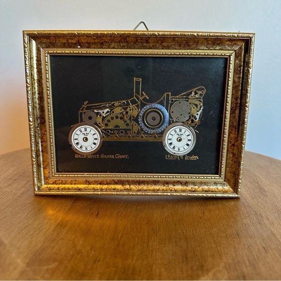 L Kersh of London Horological Collage Art Signed Big Ben Locomotive  Rolls Royce - Picture 12 of 14